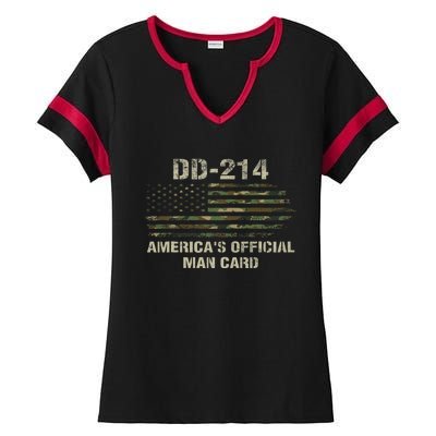 Dd214 Americas Man Card Funny Military Ladies Halftime Notch Neck Tee