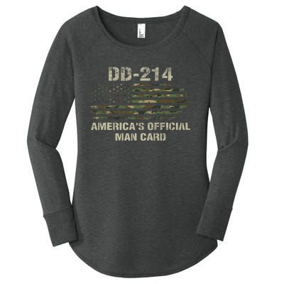 Dd214 Americas Man Card Funny Military Women's Perfect Tri Tunic Long Sleeve Shirt