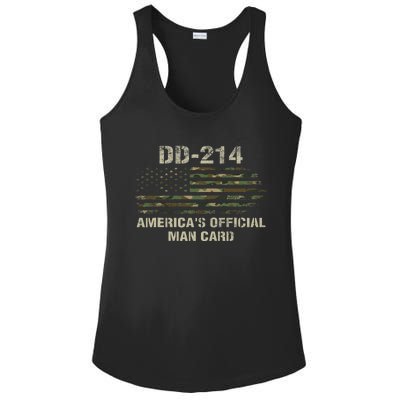 Dd214 Americas Man Card Funny Military Ladies PosiCharge Competitor Racerback Tank