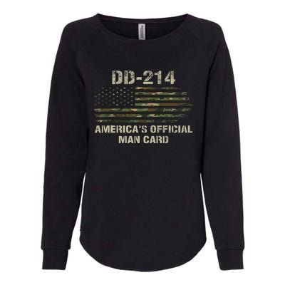 Dd214 Americas Man Card Funny Military Womens California Wash Sweatshirt