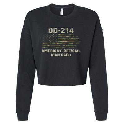 Dd214 Americas Man Card Funny Military Cropped Pullover Crew