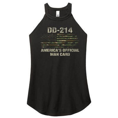 Dd214 Americas Man Card Funny Military Women’s Perfect Tri Rocker Tank