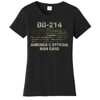 Dd214 Americas Man Card Funny Military Women's T-Shirt