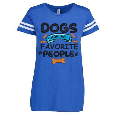 Dogs Are My Favorite People Funny Dog Owner Doggo Gift Enza Ladies Jersey Football T-Shirt