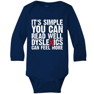 Dyslexia Awareness Month Dyslexics Can Feel More Gift Baby Long Sleeve Bodysuit