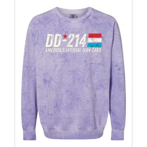 Dd214 AmericaS Man Card Colorblast Crewneck Sweatshirt