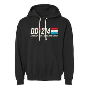 Dd214 AmericaS Man Card Garment-Dyed Fleece Hoodie