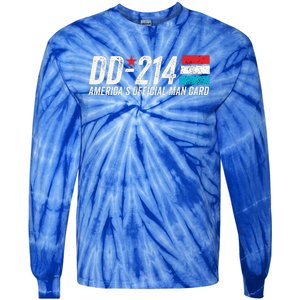 Dd214 AmericaS Man Card Tie-Dye Long Sleeve Shirt