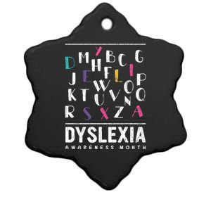 Dyslexia Awareness Month Funny Dyslexic Graphic Gift Ceramic Star Ornament