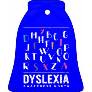 Dyslexia Awareness Month Funny Dyslexic Graphic Gift Ceramic Bell Ornament