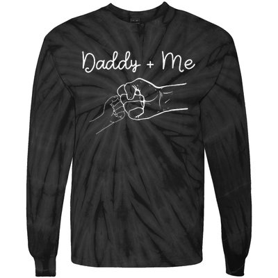 Daddy and Me Best Dad Ever Fist Bump Funny Father's Day Tie-Dye Long Sleeve Shirt