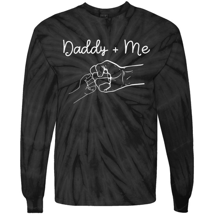 Daddy and Me Best Dad Ever Fist Bump Funny Father's Day Tie-Dye Long Sleeve Shirt