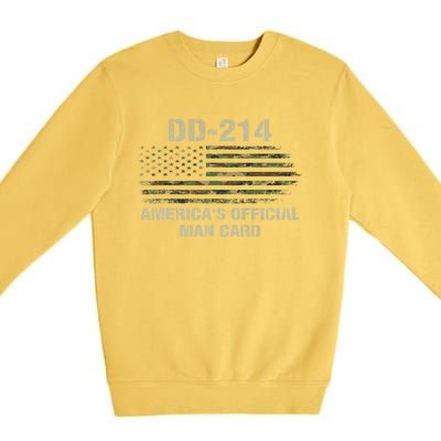 Dd214 Americas Man Card Funny Military Premium Crewneck Sweatshirt