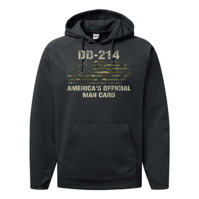 Dd214 Americas Man Card Funny Military Performance Fleece Hoodie