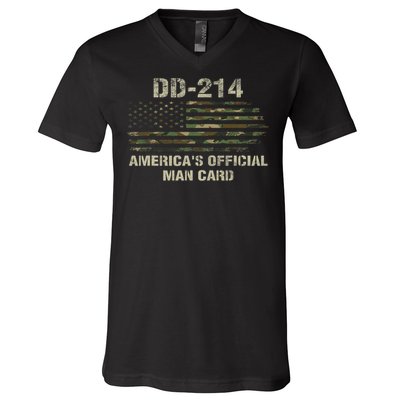 Dd214 Americas Man Card Funny Military V-Neck T-Shirt