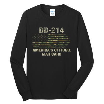 Dd214 Americas Man Card Funny Military Tall Long Sleeve T-Shirt