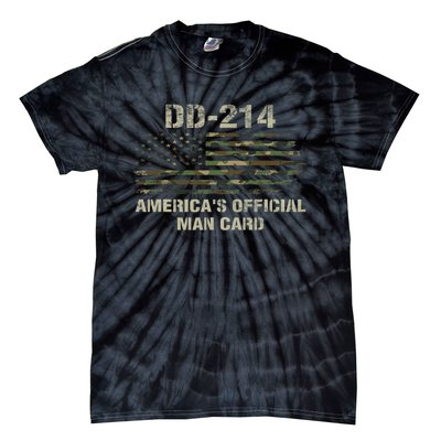 Dd214 Americas Man Card Funny Military Tie-Dye T-Shirt