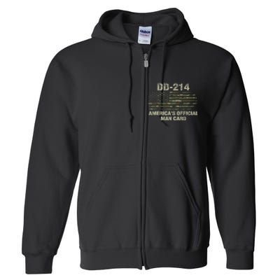 Dd214 Americas Man Card Funny Military Full Zip Hoodie