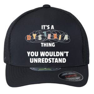 Dyslexia Awareness Month Groovy Retro Gift Flexfit Unipanel Trucker Cap