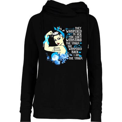 Diabetes Awareness Month For Powerful Warrior Womens Funnel Neck Pullover Hood