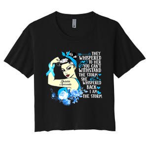 Diabetes Awareness Month For Powerful Warrior Women's Crop Top Tee