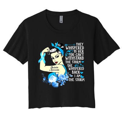 Diabetes Awareness Month For Powerful Warrior Women's Crop Top Tee