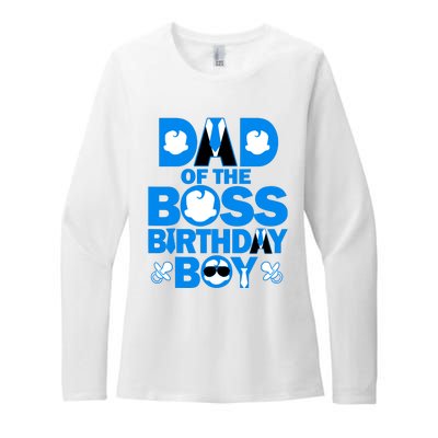 Dad And Mom Of The Boss Birthday Boy Baby Family Party Decor Womens CVC Long Sleeve Shirt