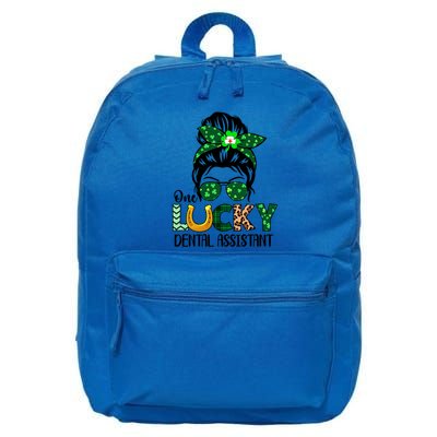 Dental Assistant Messy Bun One Lucky St Patricks Day Gift 16 in Basic Backpack