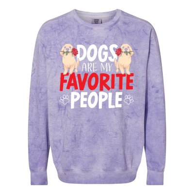 Dogs Are My Favorite People Labrador Retriever Dog Lab Gift Colorblast Crewneck Sweatshirt