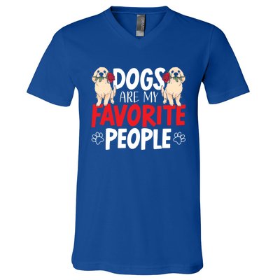 Dogs Are My Favorite People Labrador Retriever Dog Lab Gift V-Neck T-Shirt