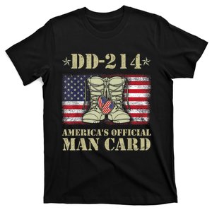 Dd214 Americas Man Card Veteran Day Served Flag Proud Military Family T T-Shirt