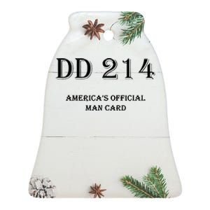 Dd214 America Man Card Ceramic Bell Ornament