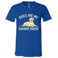 Dogs Are My Favorite People Labrador Retriever Dog Lab Gift V-Neck T-Shirt