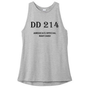 Dd214 America Man Card Ladies PosiCharge Tri-Blend Wicking Tank