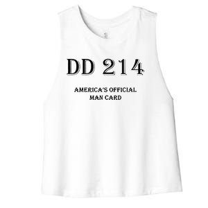 Dd214 America Man Card Women's Racerback Cropped Tank