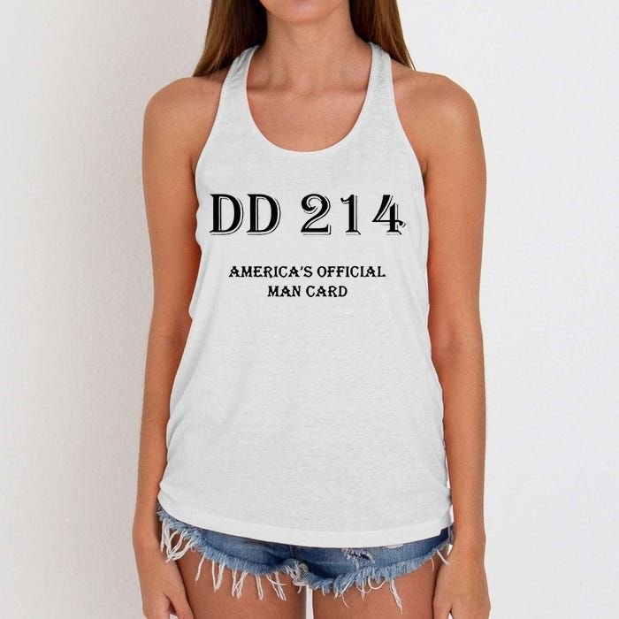 Dd214 America Man Card Women's Knotted Racerback Tank