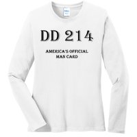 Dd214 America Man Card Ladies Long Sleeve Shirt