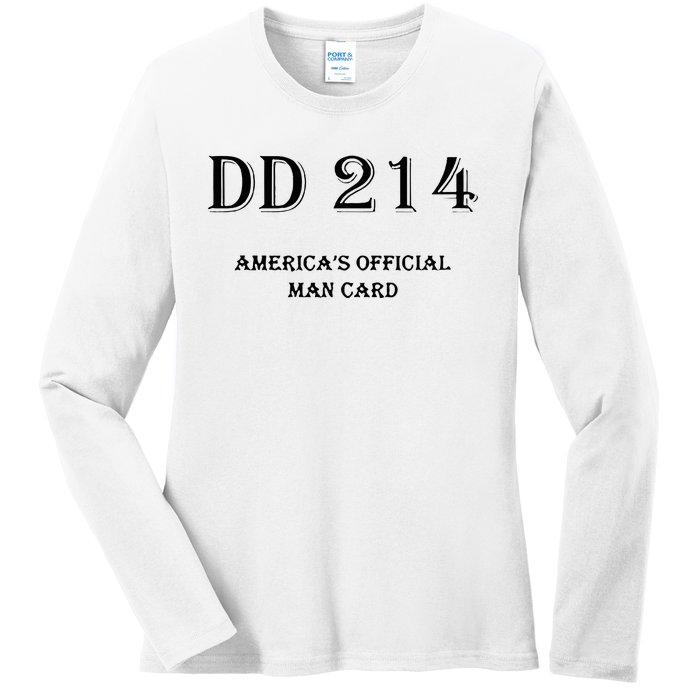 Dd214 America Man Card Ladies Long Sleeve Shirt