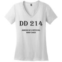 Dd214 America Man Card Women's V-Neck T-Shirt