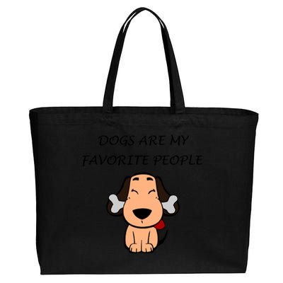 Dogs Are My Favorite People Nerdy Gift Cotton Canvas Jumbo Tote