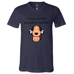 Dogs Are My Favorite People Nerdy Gift V-Neck T-Shirt