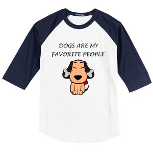 Dogs Are My Favorite People Nerdy Gift Baseball Sleeve Shirt