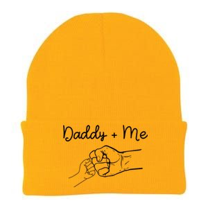 Daddy And Me Best Dad Ever Fist Bump Funny Fathers Day Gift Knit Cap Winter Beanie