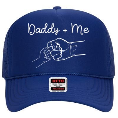 Daddy And Me Best Dad Ever Fist Bump Funny Fathers Day Gift High Crown Mesh Back Trucker Hat