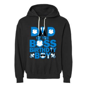 Dad And Mom Boss Birthday Boy Baby Family Decorations Garment-Dyed Fleece Hoodie