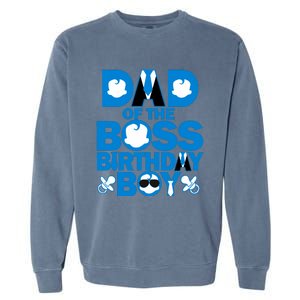 Dad And Mom Boss Birthday Boy Baby Family Decorations Garment-Dyed Sweatshirt