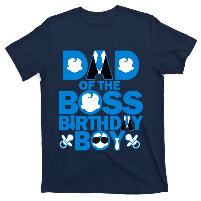 Dad And Mom Boss Birthday Boy Baby Family Decorations T-Shirt