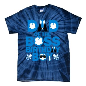 Dad And Mom Boss Birthday Boy Baby Family Decorations Tie-Dye T-Shirt