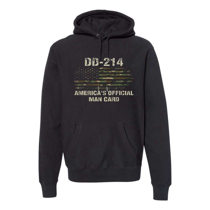 Dd214 Americas Man Card Funny Military Premium Hoodie