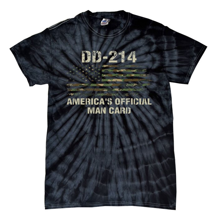 Dd214 Americas Man Card Funny Military Tie-Dye T-Shirt